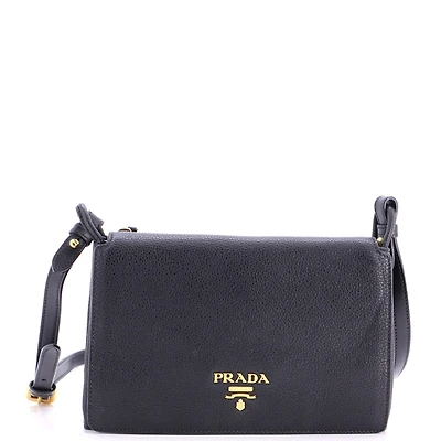 Pre-Owned Prada Medium Flap Crossbody Bag Vitello Daino