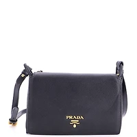 Pre-Owned Prada Medium Flap Crossbody Bag Vitello Daino