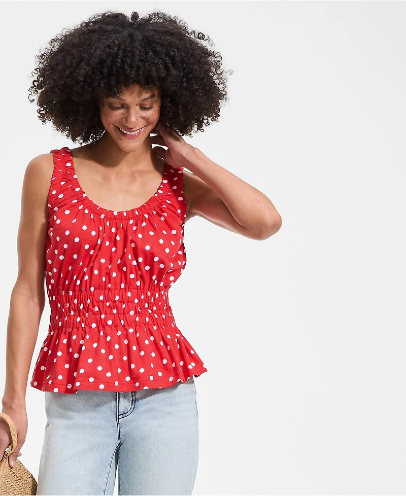 Lands' End Women's Slub Rouched Tank Top