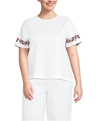 Lands' End Plus Poplin Eyelet Shirt