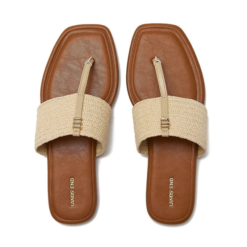 Lands' End Women's Haven Stretch Raffia Sandals