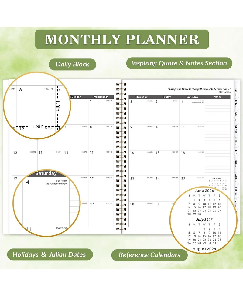 Gnuadz 2026-2029 Monthly Planner 3 Year Calendar Tabs Pocket Notes