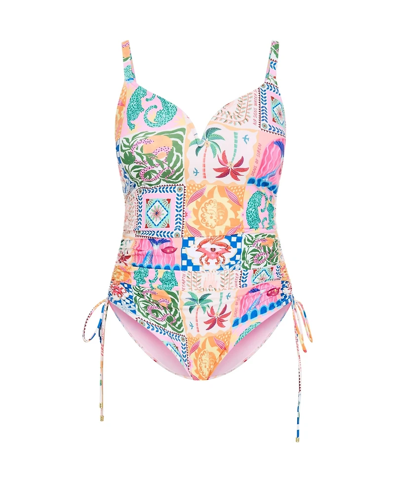 City Chic Women's Positano Print 1 Piece