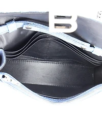 Pre-Owned Balenciaga Hourglass Chain Wallet Denim Printed Leather