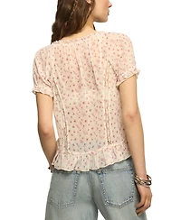 Lucky Brand Women's Flowy Ruffled Swing Top