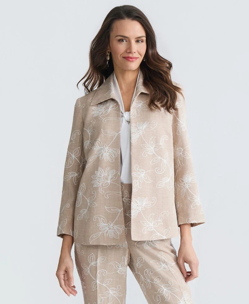 Kasper Women's Boxy Floral Embroidered Jacket, Regular & Petite