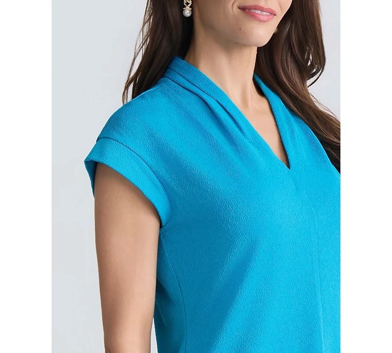 Kasper Women's V-Neck Short-Sleeve Knit Top