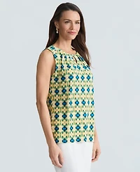 Kasper Women's Printed Sleeveless Keyhole Top, Regular & Petite