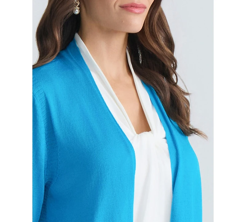 Kasper Women's Open-Front 3/4-Sleeve Cardigan