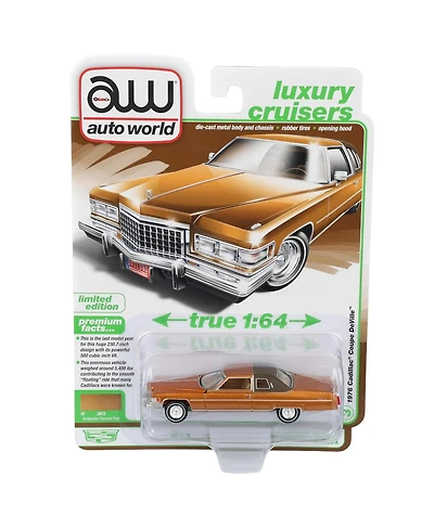 Auto World 1/64 1976 Cadillac Coupe DeVille, Amberlite Firemist Poly, Luxury Cruisers Series