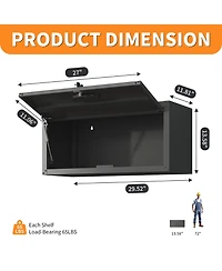 Viyet 30" Heavy-Duty Wall Mounted Metal Cabinet - Lockable Garage Storage
