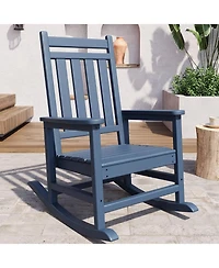 Xo Piece All Weather Resistant Outdoor Hdpe Porch Rocking Chair for Balcony Backyard Porch
