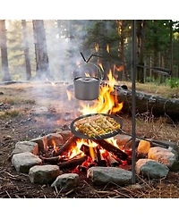 Xo Campfire Grill Grate, 13.4" x 13.4", Heavy Duty Steel Open Fire Grill Stand for Camping Bbq