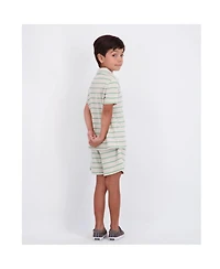 Andy & Evan Toddler Boys Waffle Polo Set