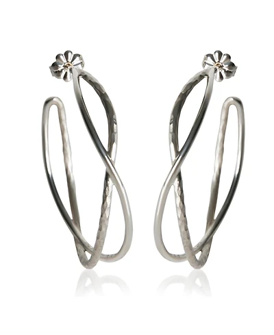 Pre-Owned Tiffany & Co Sterling Silver Paloma Picasso Crossover Hoop Earrings