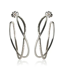 Pre-Owned Tiffany & Co Sterling Silver Paloma Picasso Crossover Hoop Earrings
