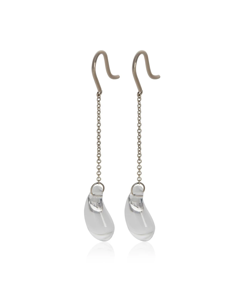 Pre-Owned Tiffany & Co Sterling Silver Elsa Peretti Teardrop Quartz Drop Earrings