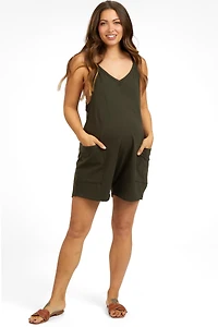 Pinkblush Maternity Olive Basic V-Neck Romper