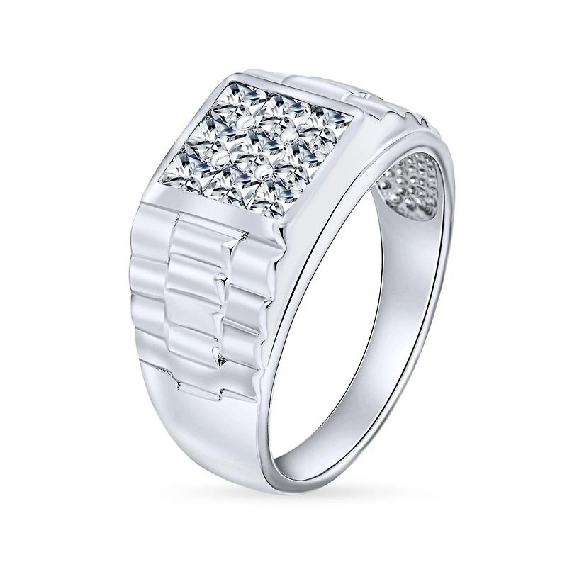 Bling Jewelry Big Square Cubic Zirconia Statement Ring .925 Sterling Silver