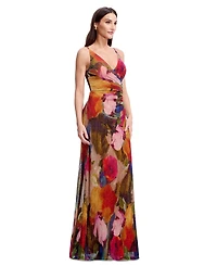 Dress the Population Women's Printed Sleeveless Mermaid Gown