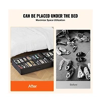 Sugift Under Bed Shoe Storage Organizer Set of 2 with 32 Compartments and Clear Window