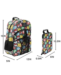 Pokemon All Over Print 2 Piece 16 Inch Premium Backpack and Utility Case Set For School And Travel for boys