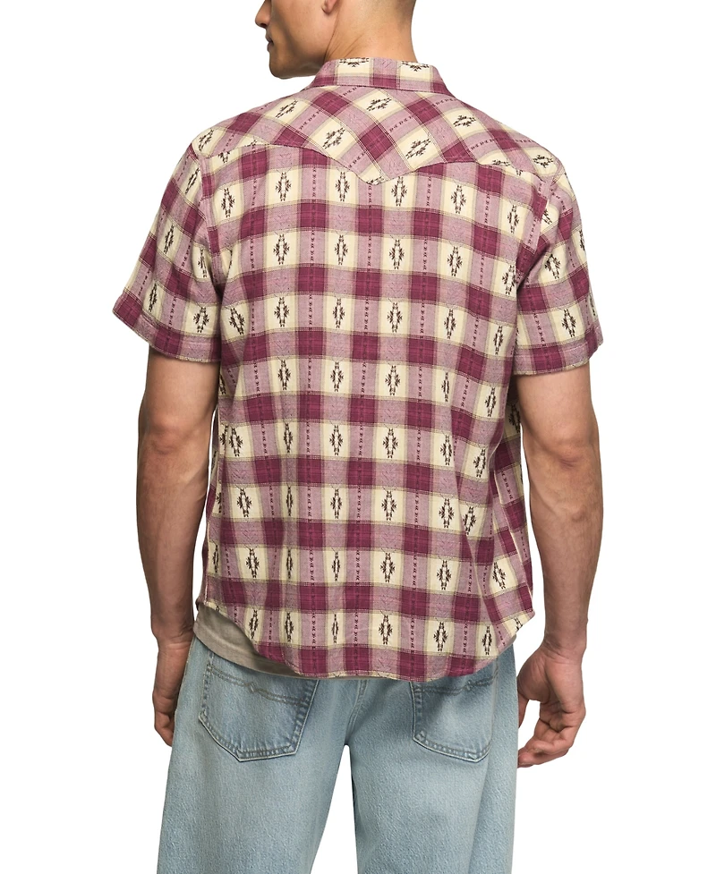 Lucky Brand Men's Mesa Wester Jacquard Short-Sleeve Shirt