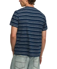 Lucky Brand Men's Indigo Stripe Crew Pocket T-Shirt