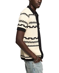 Lucky Brand Men's Southwest Crotchet Short-Sleeve Sweater