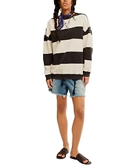 Free People Women's Classic Crewneck Stripe Oversized Top