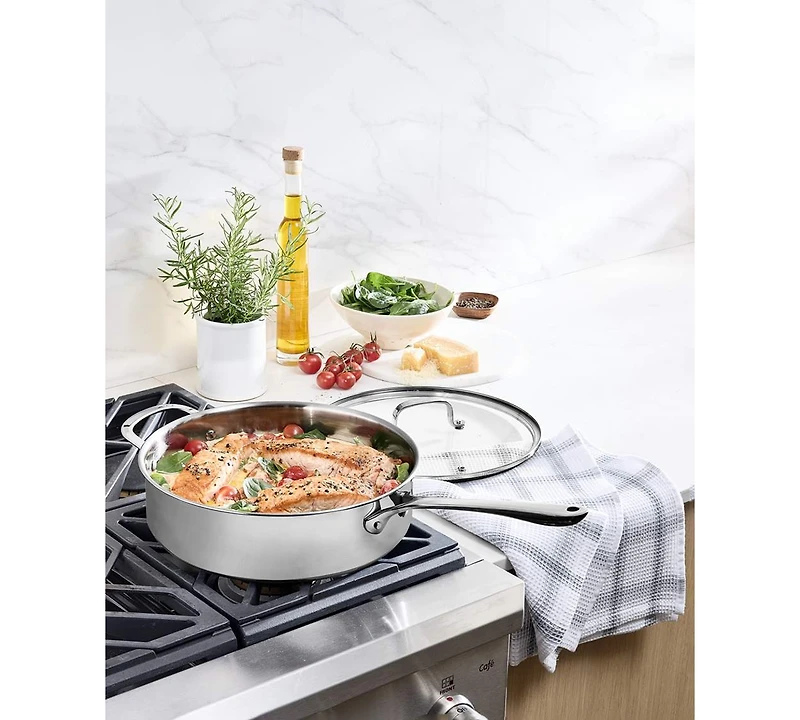 The Cellar Stainless-Steel 5-Qt. Covered Flat Saute Pan, Macy's Exclusive