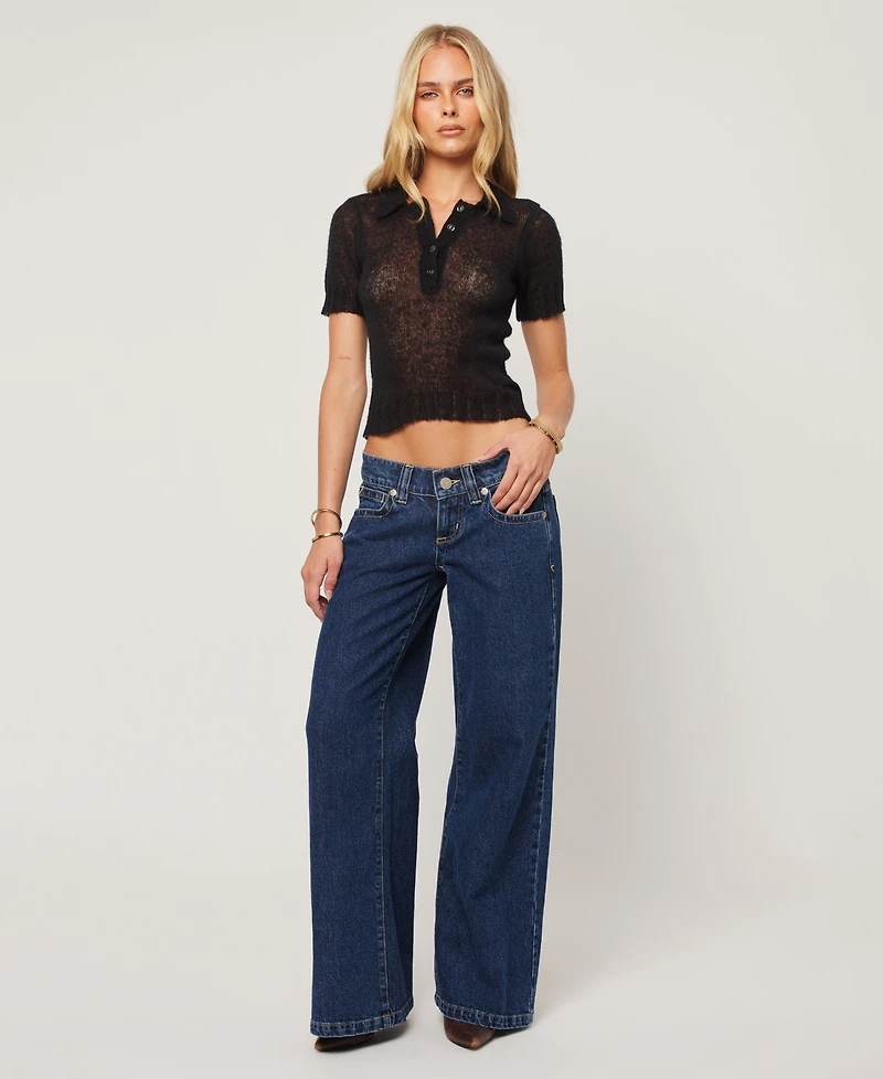 Abrand Women's 00 Tara Low-Rise Wide-Leg Jeans