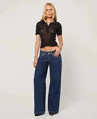 Abrand Women's 00 Tara Low-Rise Wide-Leg Jeans
