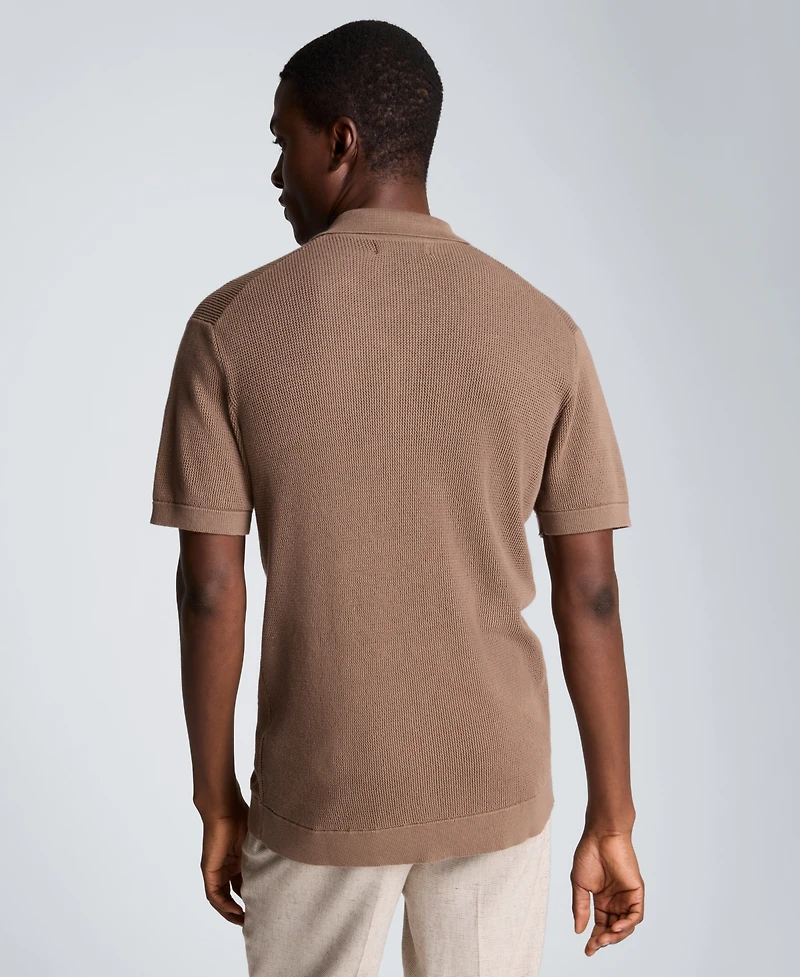 Kenneth Cole Men's Point Collar Short-Sleeve Camp Shirt