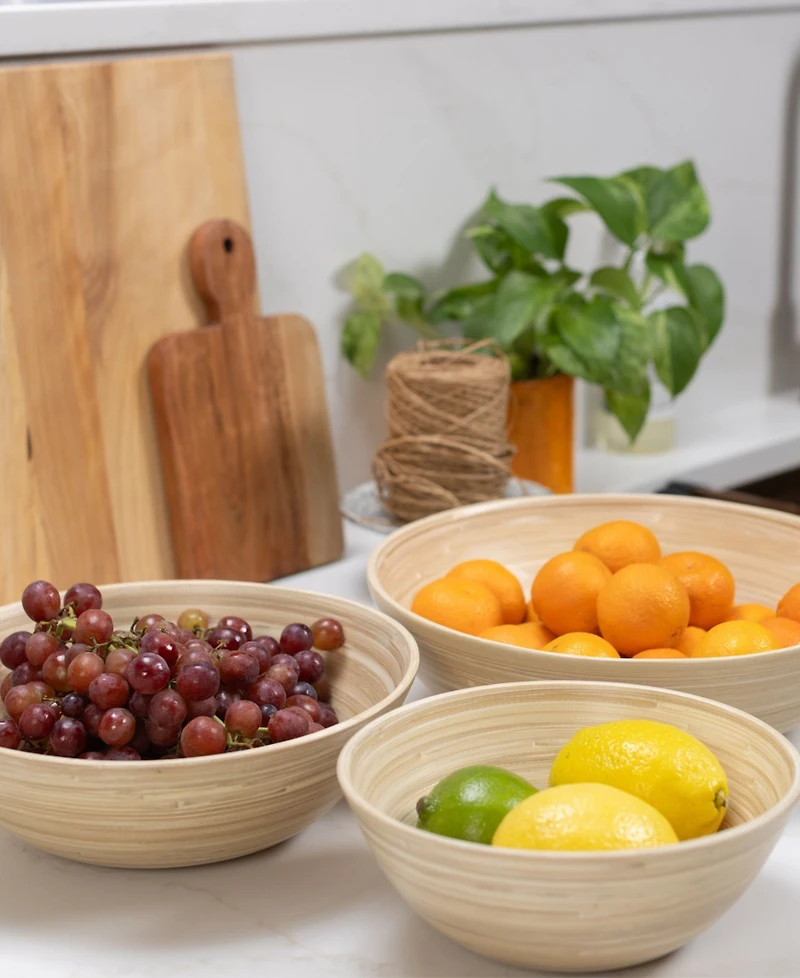 Joyce Chen Lexa Bamboo 6 Piece Handcrafted Bowl Set