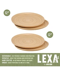 Joyce Chen Lexa Bamboo 4-Pc. Handcrafted Serving Plate Set