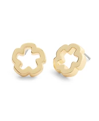 Coach Gold Signature Tearose Open Stud Earrings