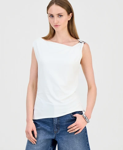 I.n.c. International Concepts Women's Hardware Detail Sleeveless Knit Top, Macy's Exclusive