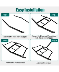 Sugift 66" Wide Driveway Drag Tow Behind Landscape Leveling Rake with Reinforced Bars
