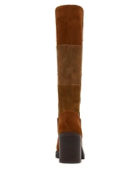 Madden Girl Women's Charity Platform Patch Tall Block Heel Boots