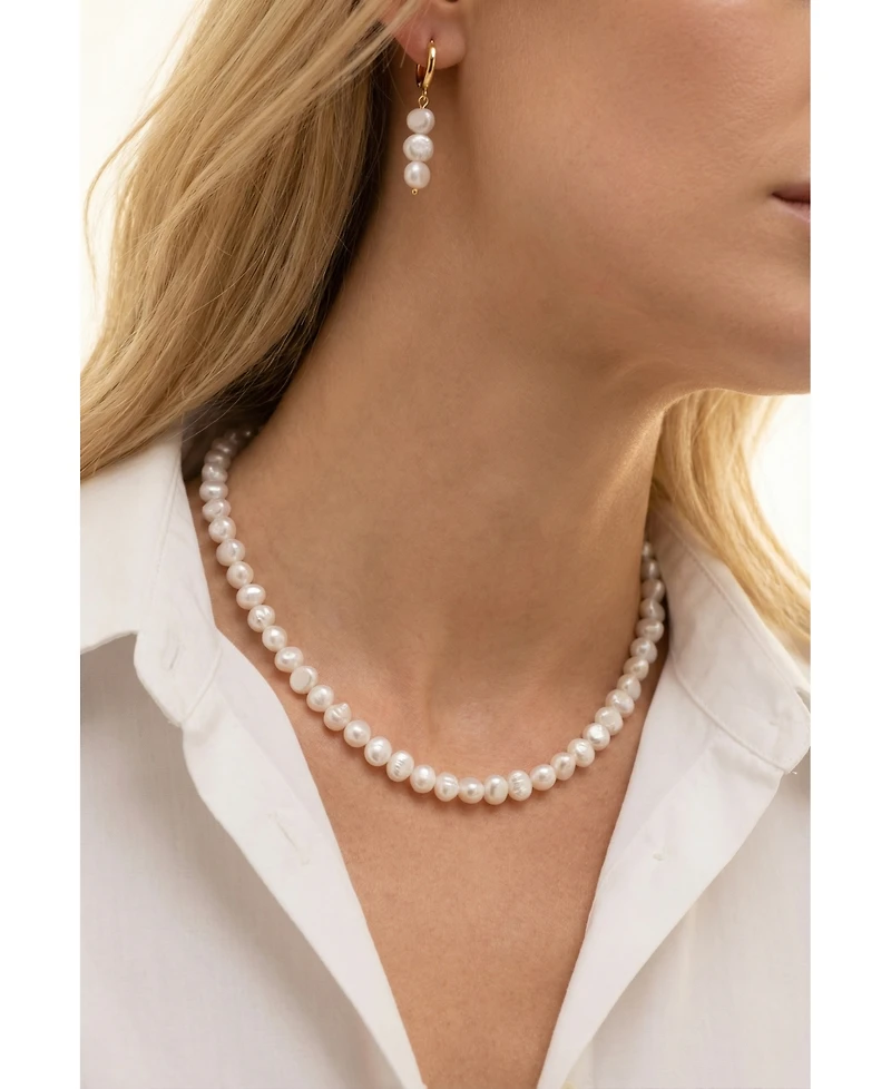 Joey Baby 2-Piece Gift Set 18K Plated Freshwater Pearl Necklace and Earrings