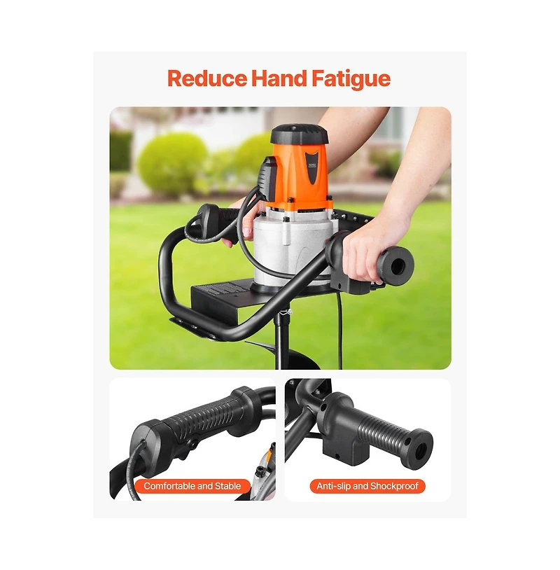 Sugift Electric Post Hole Digger 5.71 in Auger Bit with 1500W Powerful Motor