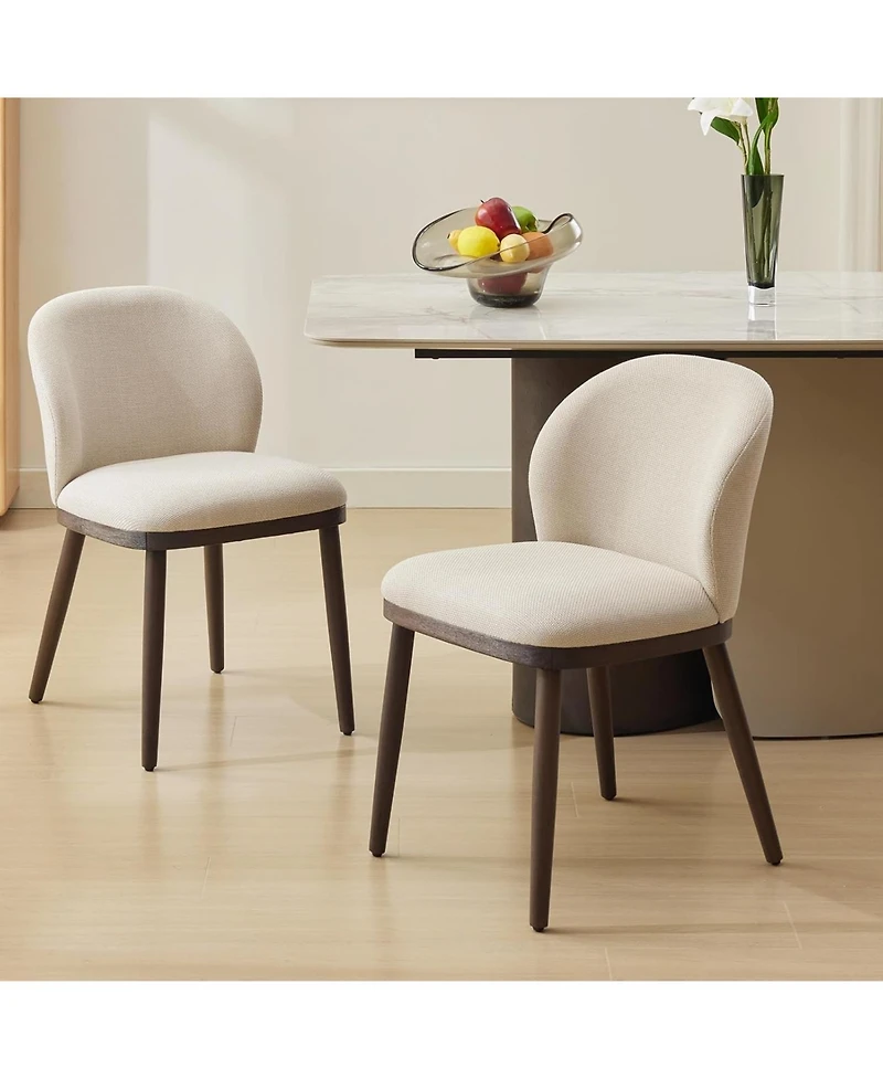 gaomon Upholstered Dining Chairs Set Of 2, Kitchen Chair With Wooden Legs,Fabric Comfortable Seat Accent For Room,Kitchen,Living Room