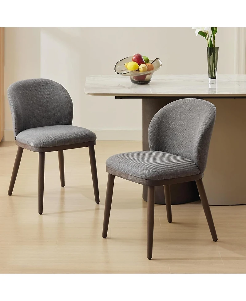 gaomon Upholstered Dining Chairs Set Of 2, Kitchen Chair With Wooden Legs,Fabric Comfortable Seat Accent Chairs For Dining Room,Kitchen,Living Room