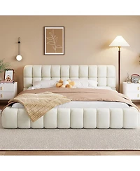 Streamdale Furniture Upholstered Platform Bed with Solid Frame