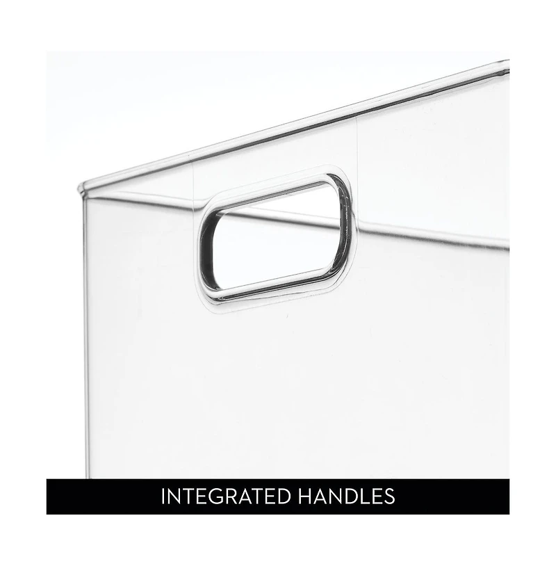 iDesign Small Cube Bin for Cabinet or Pantry, Set of 4, Clear, Made in Usa