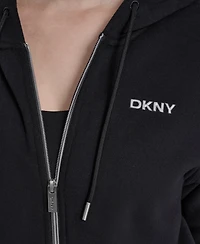 Dkny Sport Women's Metallic Bubble Logo Full-Zip Hoodie