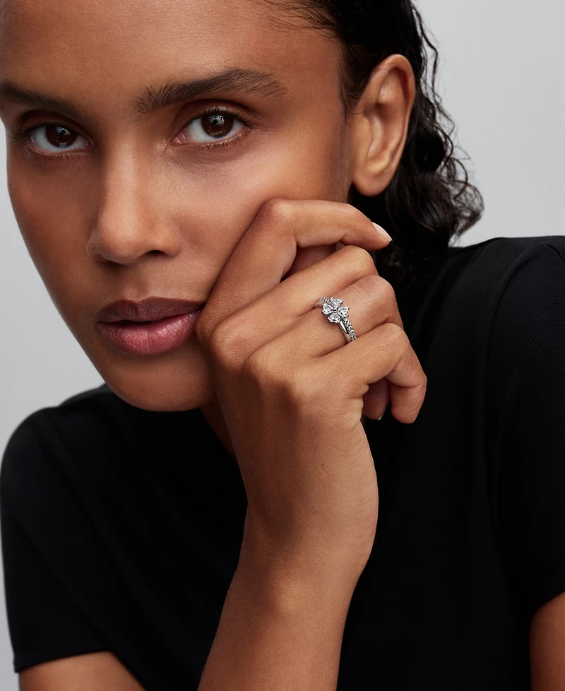 Pandora Sparkling Lucky Clover Splittable Ring