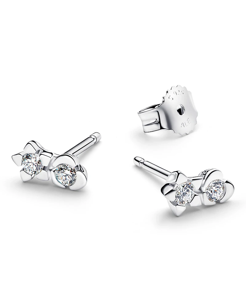 Pandora Talisman Sterling Silver Lab-Grown Diamond Heart Star Stud Earrings