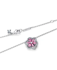 Pandora Herbarium Sparkling Pink Flower Pendant Necklace